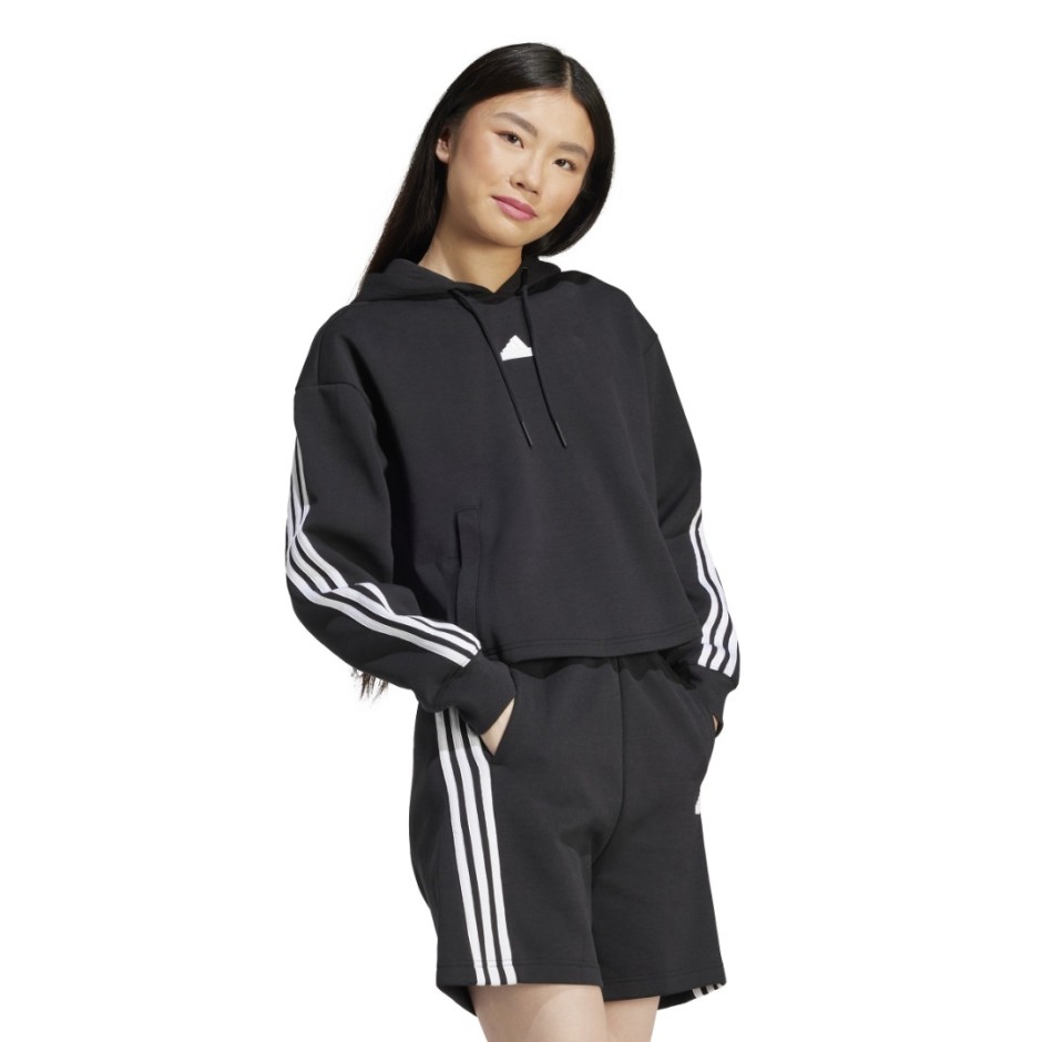 Γυναικείο Φούτερ Μαύρο - adidas Sportswear Future Icons 3-Stripes