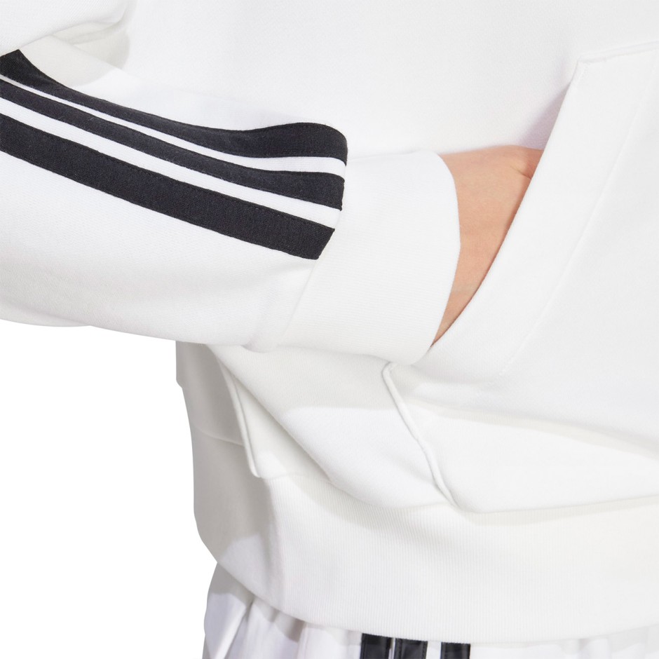 Γυναικείο Φούτερ Λευκό - adidas Sportswear Essentials 3-Stripes French Terry Quarter-Zip