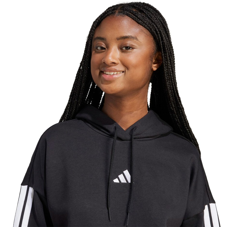 Γυναικείο Φούτερ Μαύρο - adidas Sportswear Essentials 3-Stripes Fleece