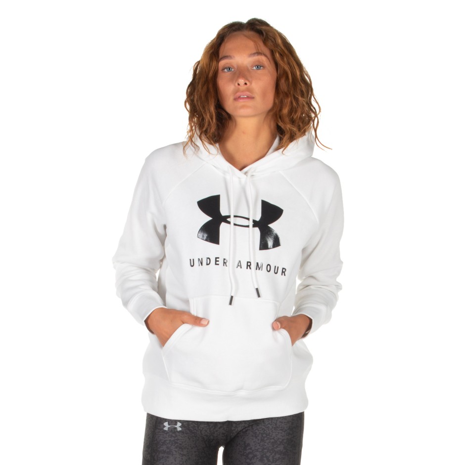 UNDER ARMOUR RIVAL FLEECE SPORTSTYLE GRAPHIC HOODIE 1348550-112 Λευκό
