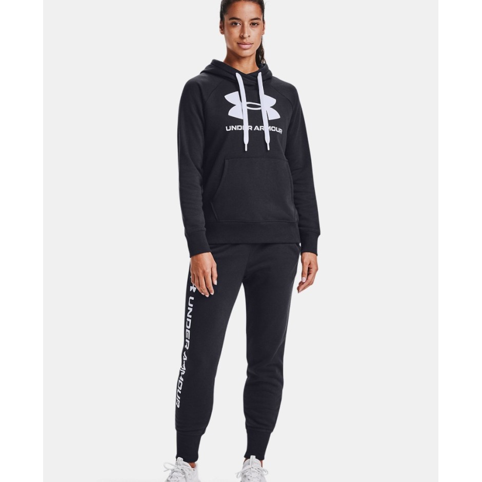 UNDER ARMOUR RIVAL FLEECE LOGO HOODIE 1356318-001 Μαύρο