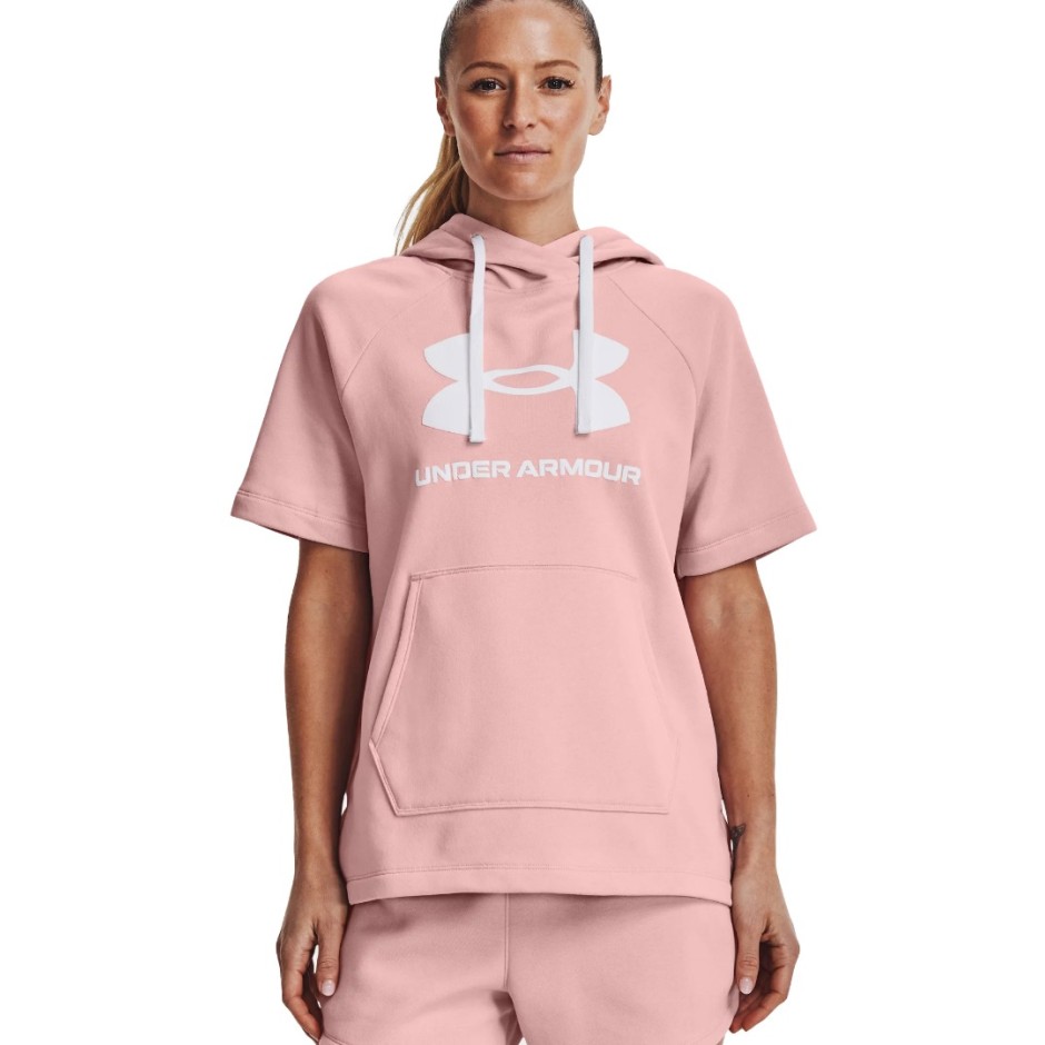 UNDER ARMOUR RIVAL FLEECE SS HOODIE 1369857-676 Pink