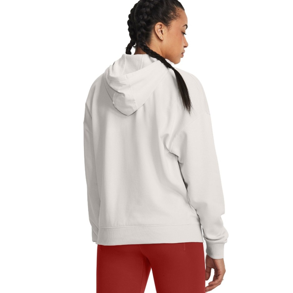 Under Armour Project Rock Everyday Terry Λευκό - Γυναικεία Μπλούζα Φούτερ Προπόνησης