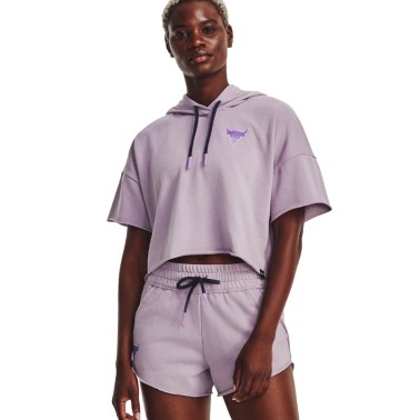 Γυναικεία Κοντομάνικη Μπλούζα UNDER ARMOUR PROJECT ROCK SS RVL TERRY HDY Μωβ 1376296-554