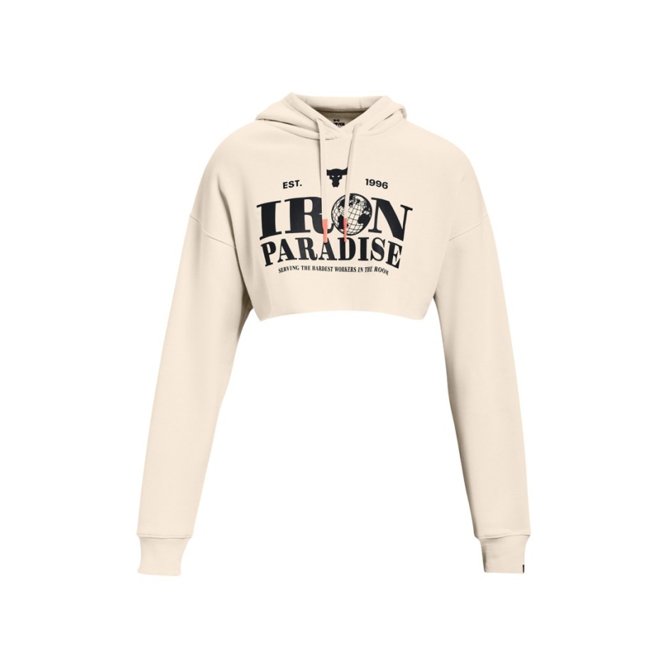 UNDER ARMOUR PROJECT ROCK CROP FLCE HDY 1373606-110 White