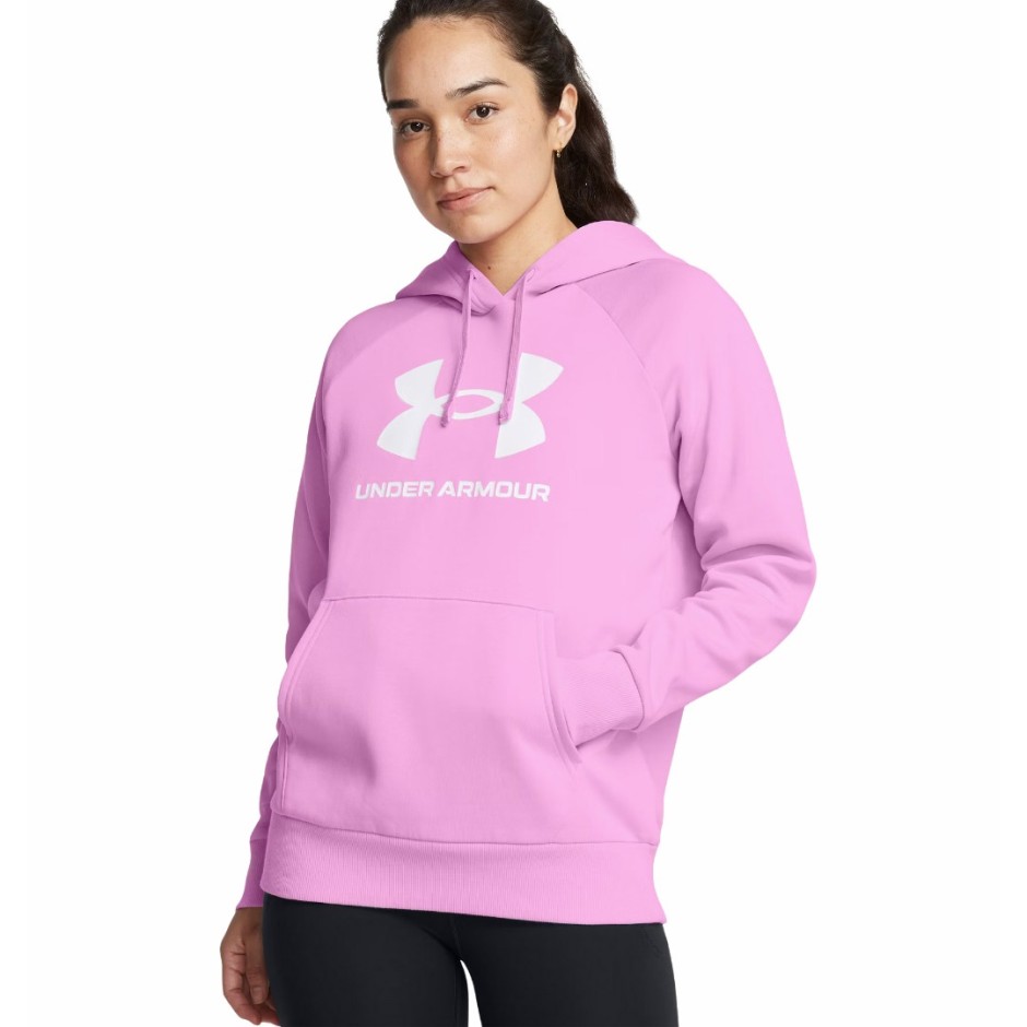 Γυναικείο Φούτερ Με Κουκούλα Ροζ - Under Armour Rival Fleece Big Logo