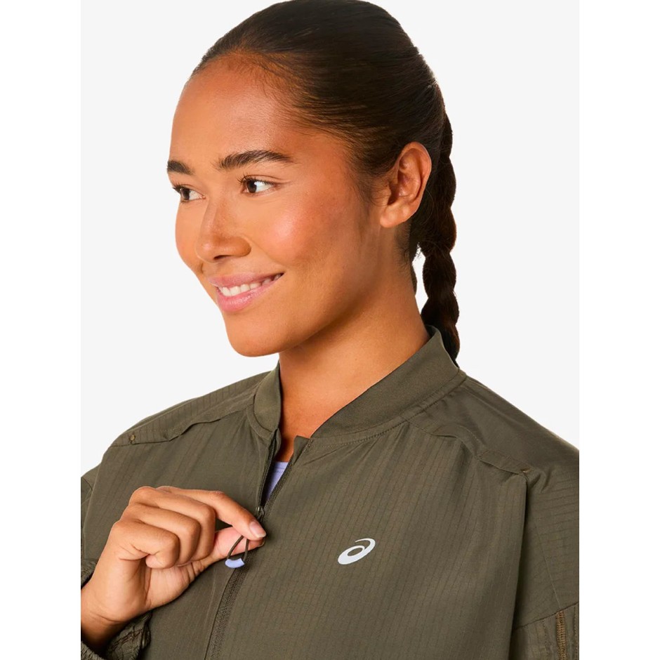 Women's Running Jacket Olive - ASICS NAGINO RUN ADJUSTABLE