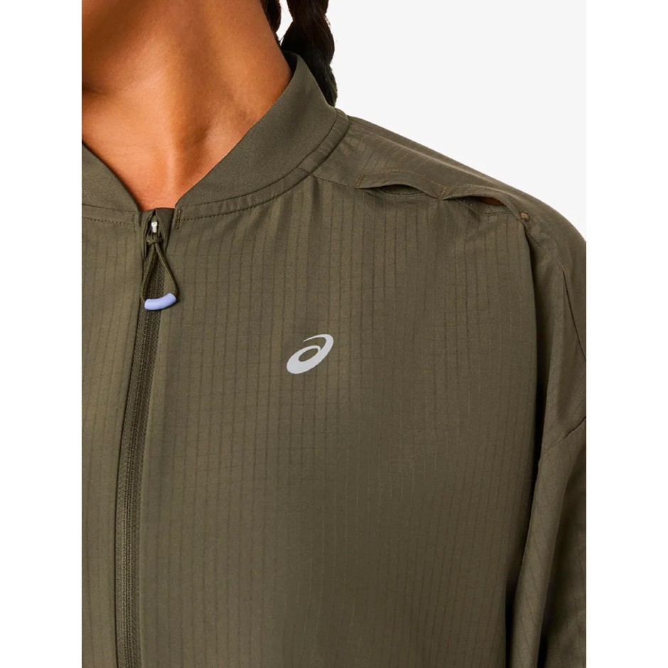 Women's Running Jacket Olive - ASICS NAGINO RUN ADJUSTABLE