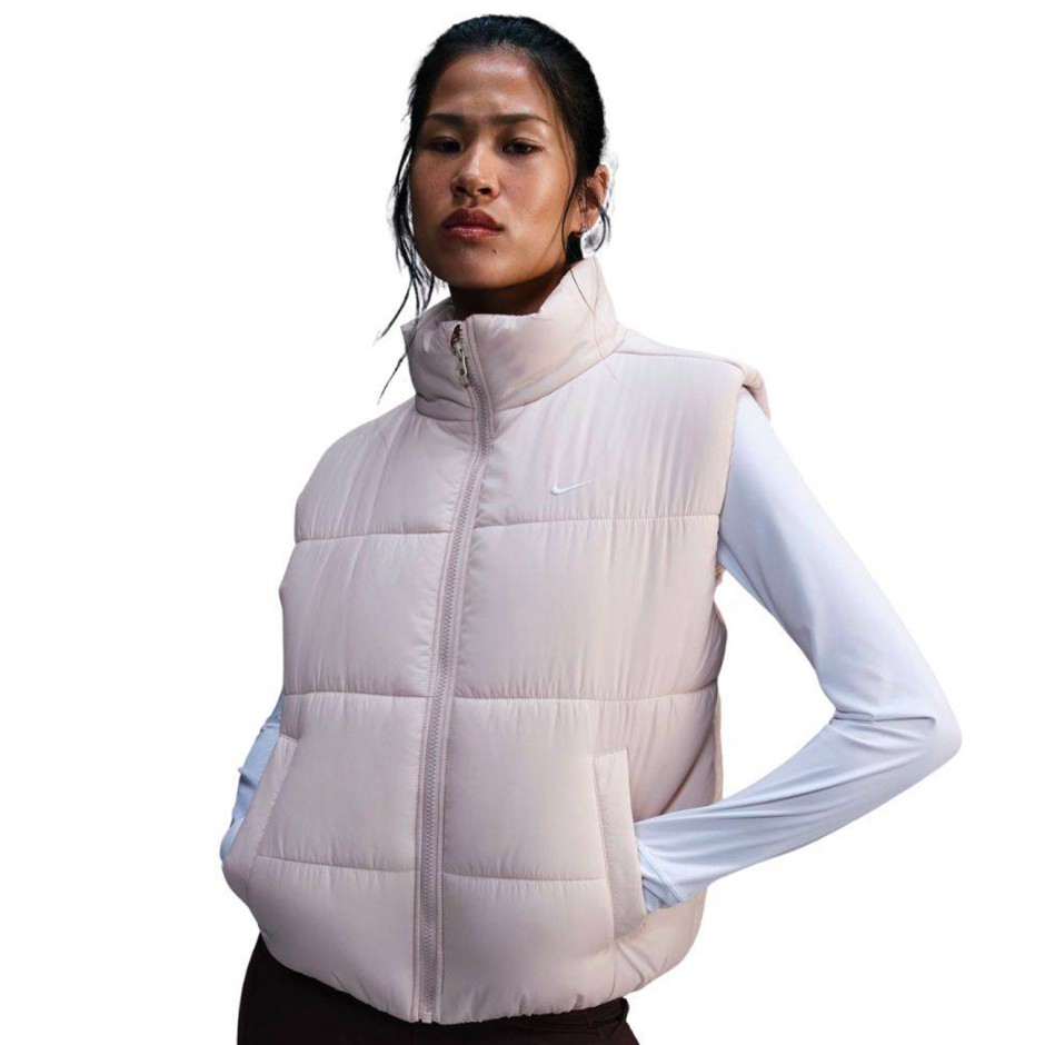 Γυναικείο Αμάνικο Μπουφάν Εκρού - Nike Sportswear Classic Puffer