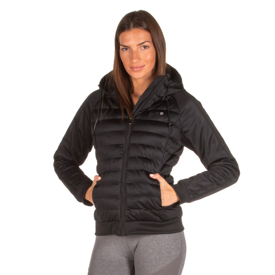 BODY ACTION PADDED SLIM JACKET WITH HOOD 071930-01-01 Black