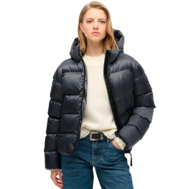 SUPERDRY D3 SDCD HOODED LUXE SPORTS PUFFER W5011730A-B7U Blue