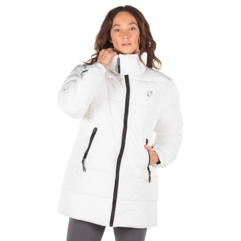 SUPERDRY LONGLINE SPORTS PUFFER W5010953A-04C Λευκό