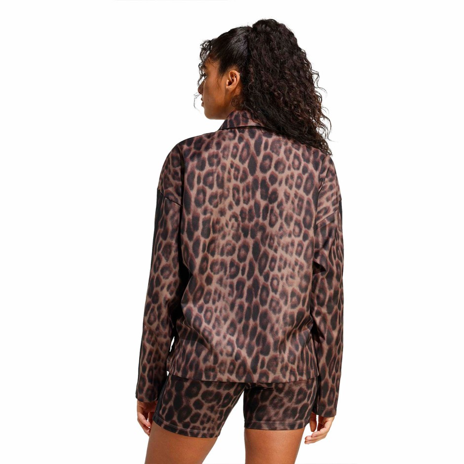 Γυναικείο Overshirt Πολύχρωμο - adidas Sportswear Seasonal Essentials Leopard Print 3-Stripes