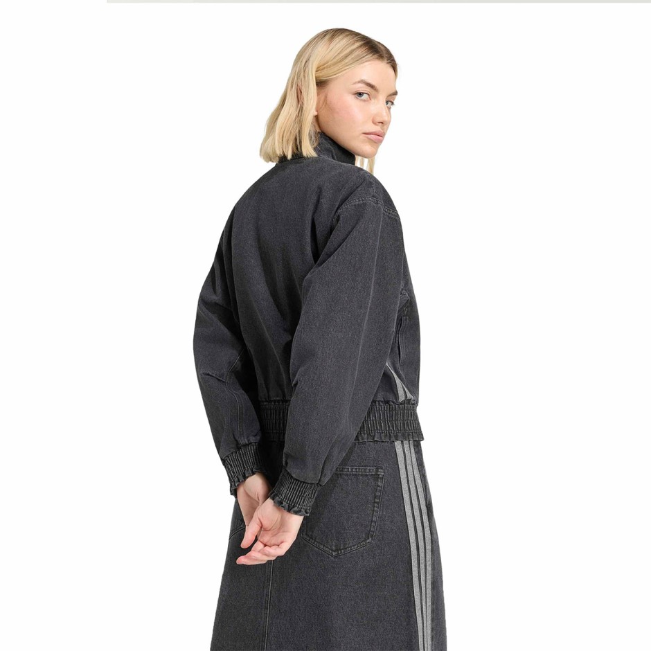 Γυναικείο Τζιν Μπουφάν Μαύρο - adidas Sportswear Stadium Washed Denim Loose Fit