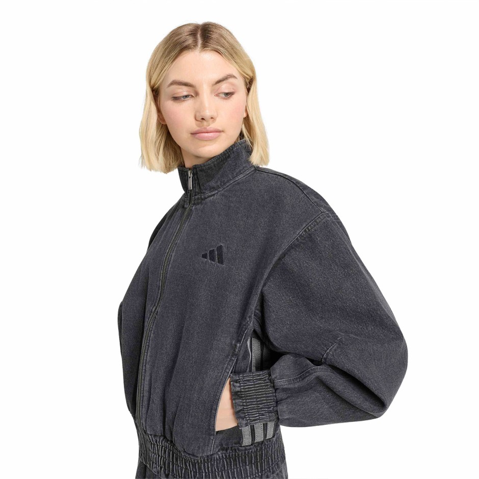 Γυναικείο Τζιν Μπουφάν Μαύρο - adidas Sportswear Stadium Washed Denim Loose Fit