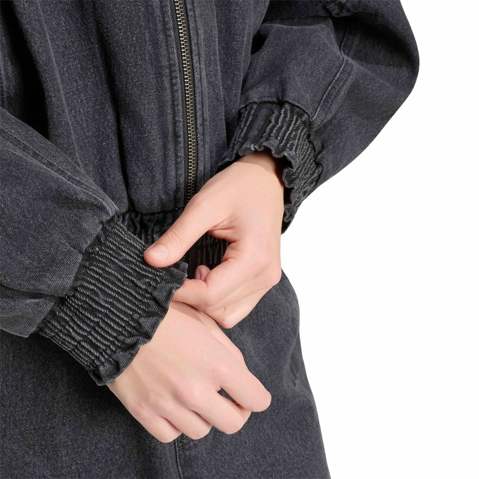 Γυναικείο Τζιν Μπουφάν Μαύρο - adidas Sportswear Stadium Washed Denim Loose Fit