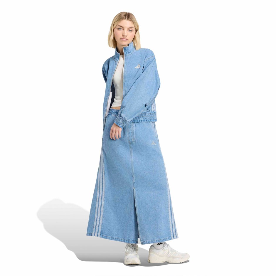 Γυναικείο Τζιν Μπουφάν Σιέλ - adidas Sportswear Stadium Washed Denim Loose Fit