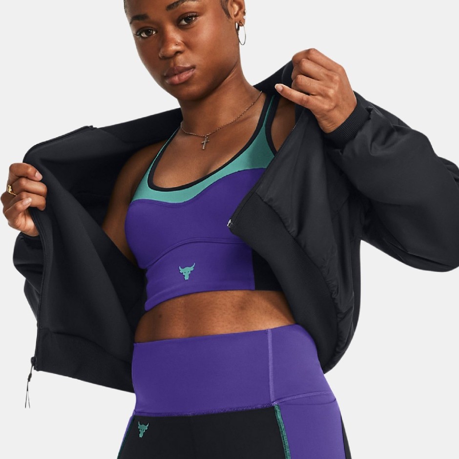 UNDER ARMOUR PJT ROCK W'S BOMBER JACKET 1382177-001 Black
