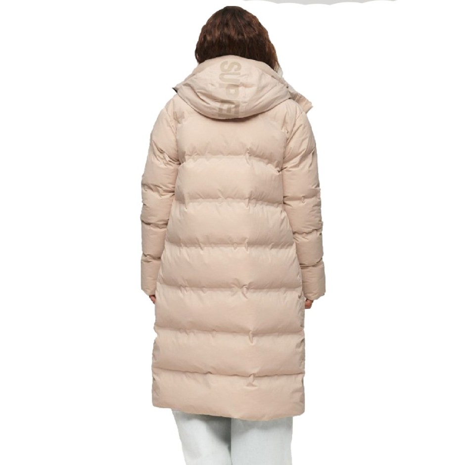 SUPERDRY HOODED LONGLINE PUFFER JACKET WS311731A-7MO Grey