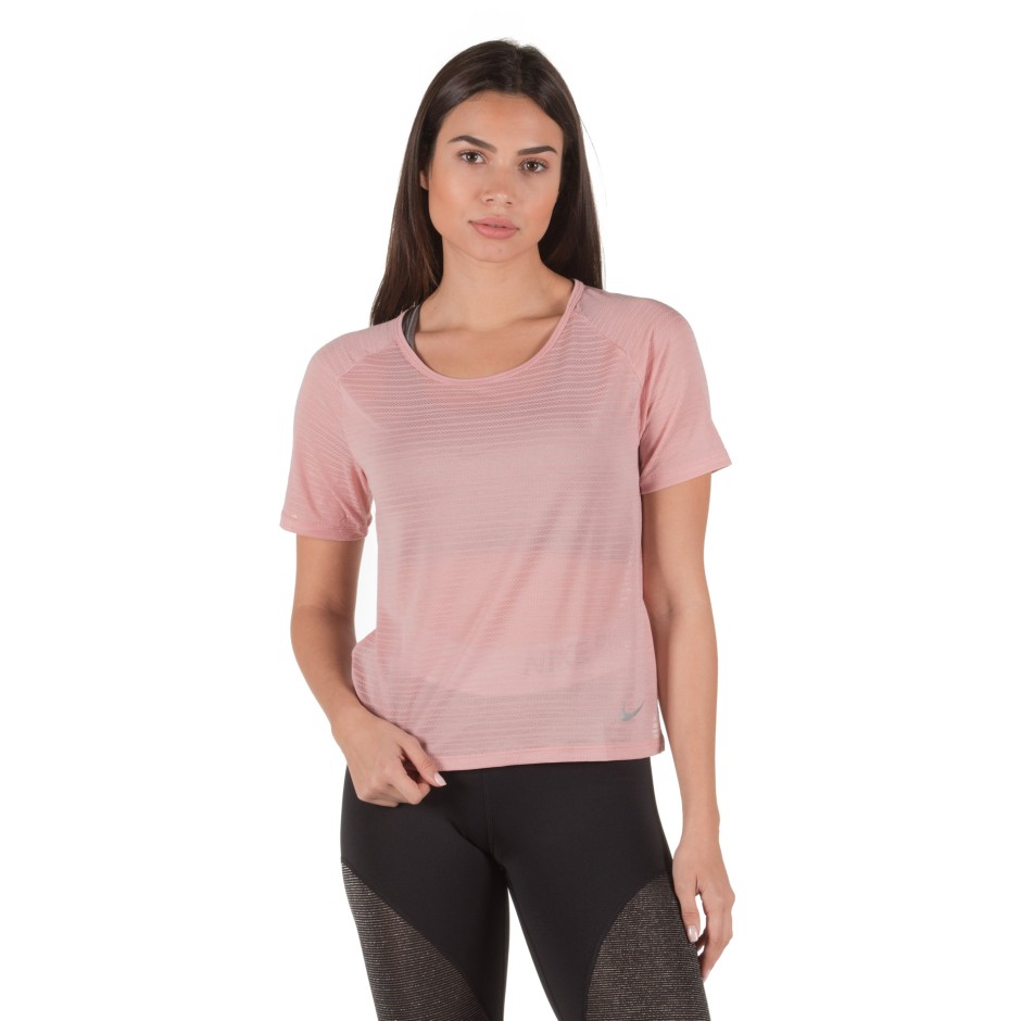 NIKE W NK MILER TOP SS BREATHE 891172-685 Fuchsia - Zakcret.gr