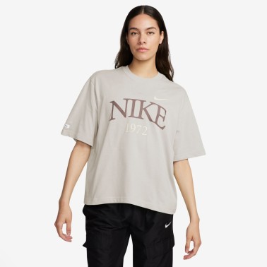 Nike Sportswear Classic Εκρού - Γυναικεία Κοντομάνικη Μπλούζα