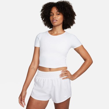 Γυναικεία Κοντομάνικη Μπλούζα Λευκή - Nike One Fitted
