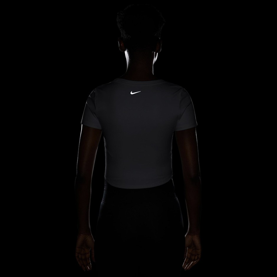 Γυναικεία Κοντομάνικη Μπλούζα Λευκή - Nike One Fitted