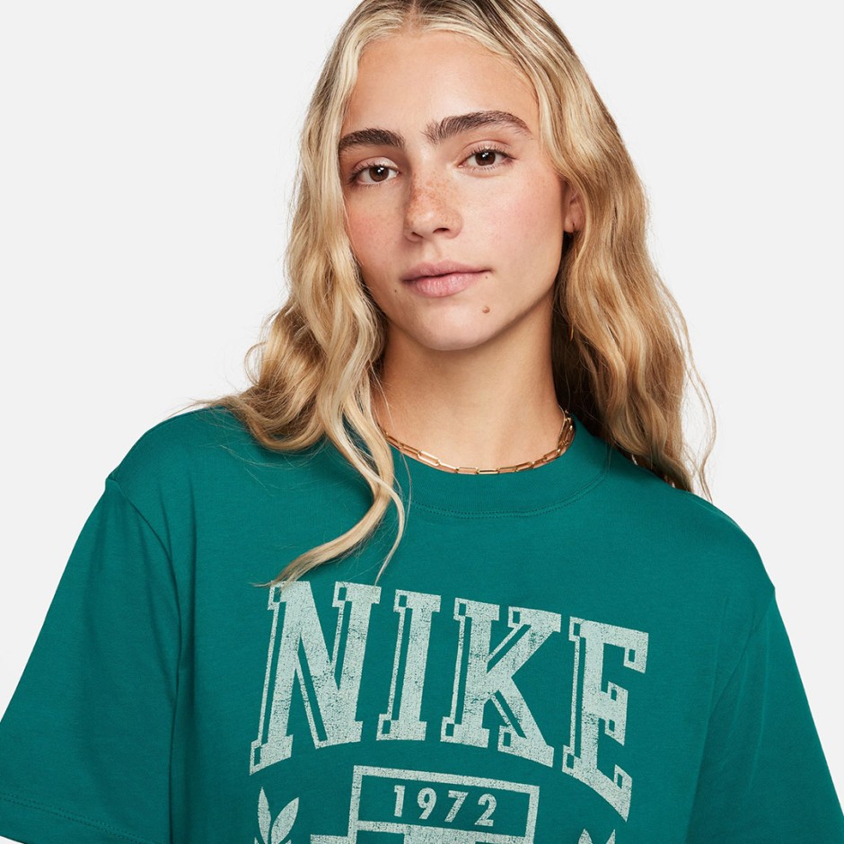 Γυναικεία Κοντομάνικη Μπλούζα Πετρόλ - Nike Sportswear