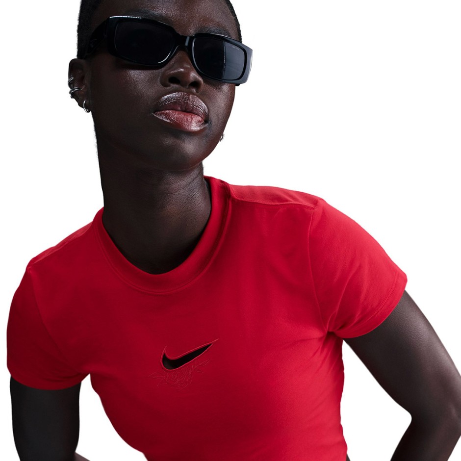 NIKE W NSW NK CHLL KNT TEE VDAY HF9534-657 Red