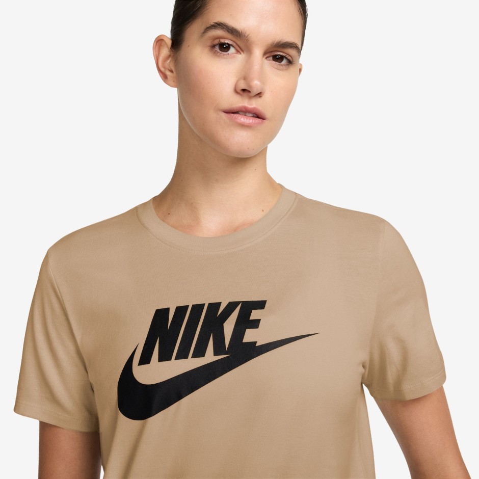 Γυναικεία Κοντομάνικη Μπλούζα Μπεζ - Nike Sportswear Essentials