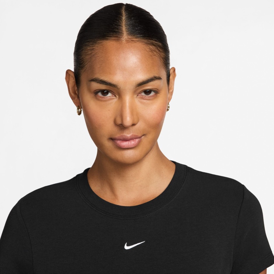 Γυναικεία Κοντομάνικη Μπλούζα Μαύρη - Nike Sportswear Chill Knit