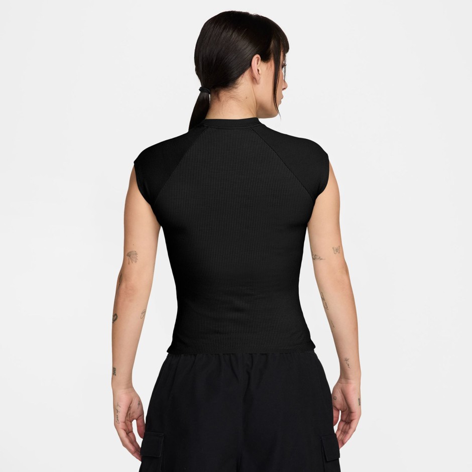 NIKE W NSW CHILL KNIT RIB SS TOP IF0242-010 Black
