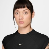 NIKE W NSW CHILL KNIT RIB SS TOP IF0242-010 Black Image 1