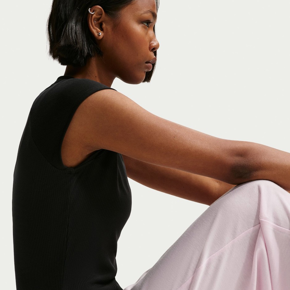 NIKE W NSW CHILL KNIT RIB SS TOP IF0242-010 Black