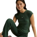 Γυναικεία Κοντομάνικη Μπλούζα Κυπαρισσί - Nike Sportswear Chill Knit Εικόνα 