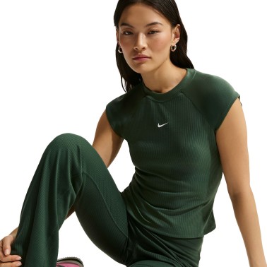 Γυναικεία Κοντομάνικη Μπλούζα Κυπαρισσί - Nike Sportswear Chill Knit