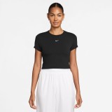 Γυναικεία Κοντομάνικη Μπλούζα Μαύρη - Nike Sportswear Chill Knit Εικόνα 