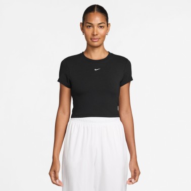 Γυναικεία Κοντομάνικη Μπλούζα Μαύρη - Nike Sportswear Chill Knit