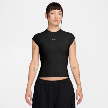 NIKE W NSW CHILL KNIT RIB SS TOP IF0242-010 Black