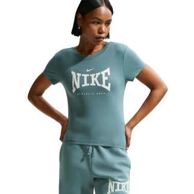 Γυναικεία Κοντομάνικη Μπλούζα Πετρόλ - Nike Sportswear
