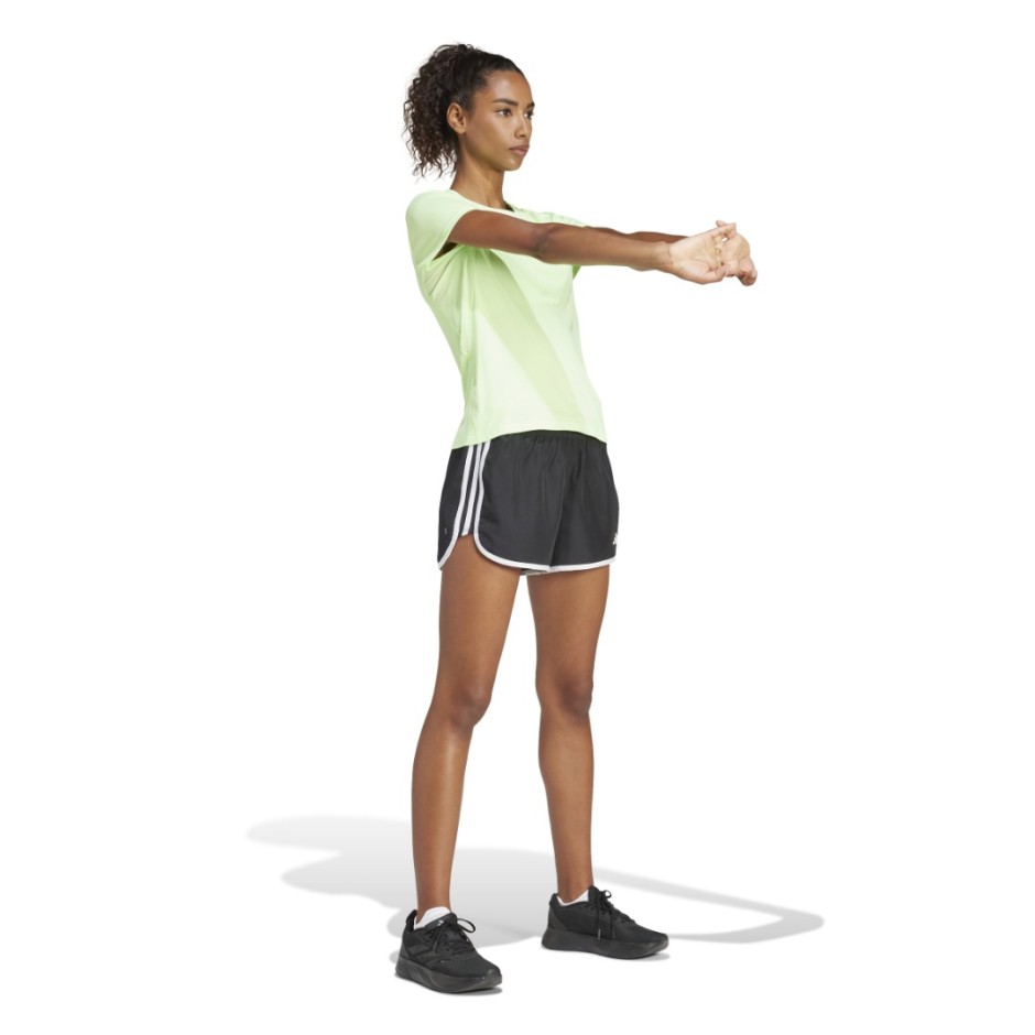 Γυναικεία Κοντομάνικη Μπλούζα για Τρέξιμο Λαχανί - adidas Performance Adizero Essentials