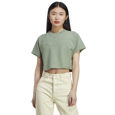 adidas Sportswear LOUNGE TERRY LOOP CROP TOP Πράσινο