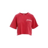 FUNKY BUDDHA CROPPED T-SHIRT WITH LOGO ACROSS THE CHEST FBL00114804-CHERRY Βordeaux