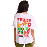 Γυναικεία Κοντομάνικη Μπλούζα Λευκή - Funky Buddha Εικόνα 0
