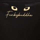 Γυναικεία Κοντομάνικη Μπλούζα Μαύρη - Funky Buddha Εικόνα 1