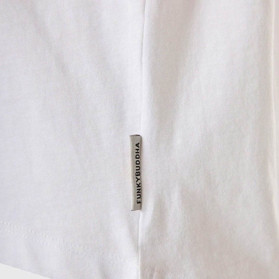 Γυναικεία Κοντομάνικη Μπλούζα Λευκή - Funky Buddha