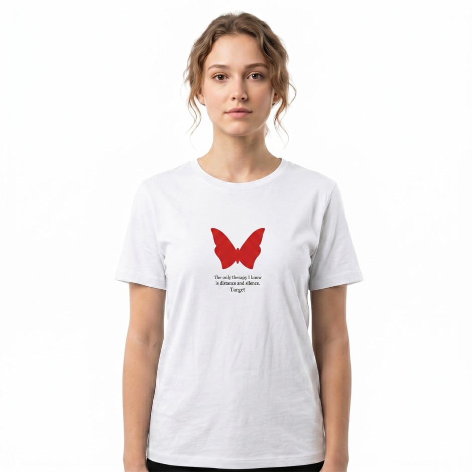 Γυναικεία Κοντομάνικη Μπλούζα Λευκή - Target Butterfly