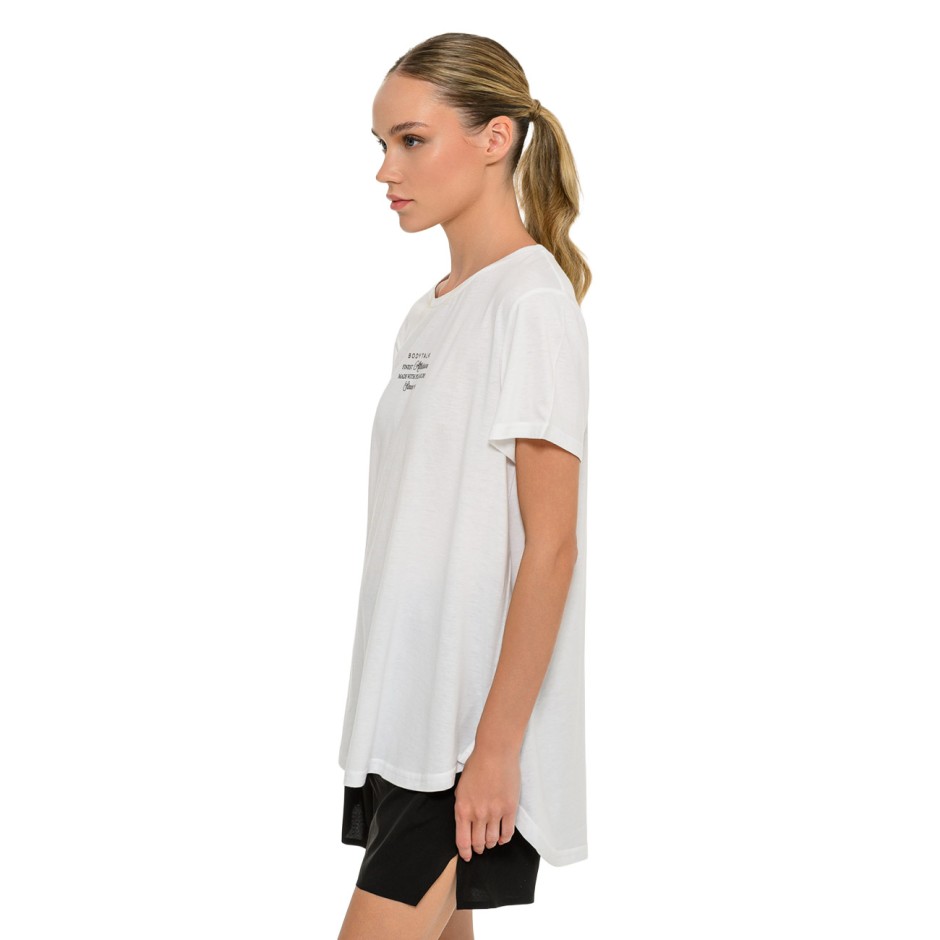 Γυναικεία Κοντομάνικη Μπλούζα Λευκή - Bodytalk 