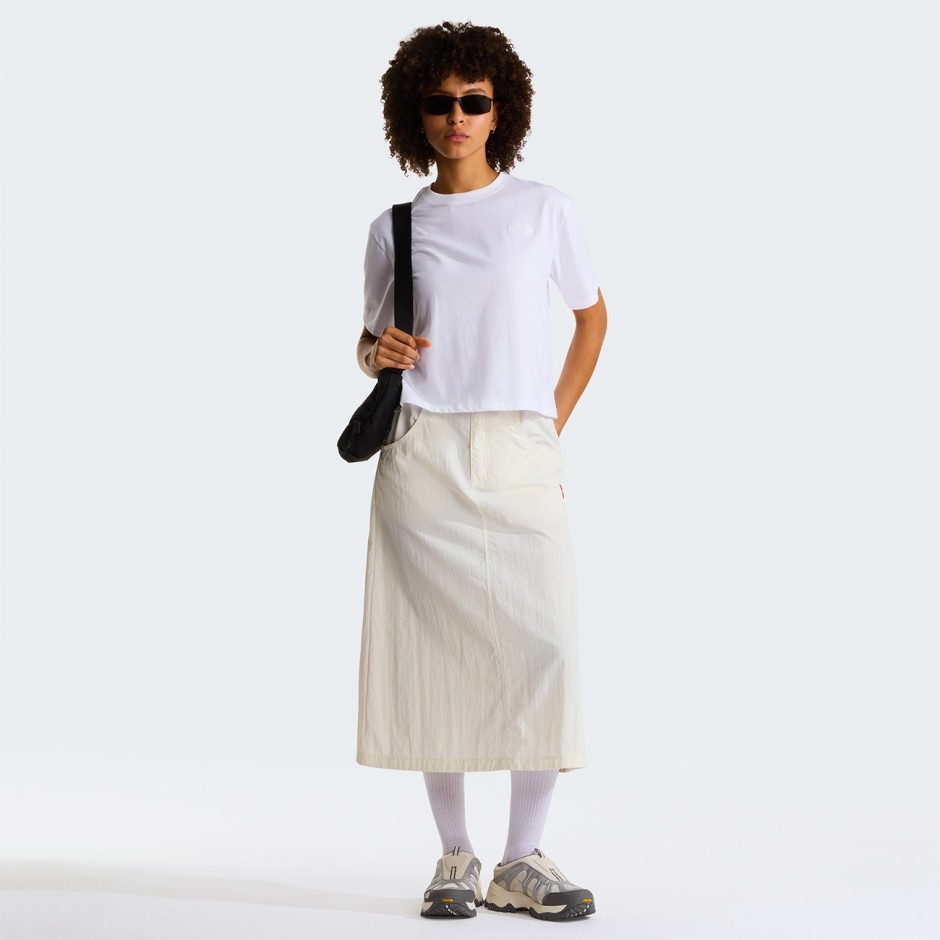 Women's T-Shirt White - The North Face Evolution Simple Dome Cropped 