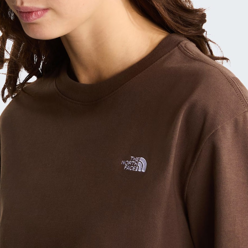 Women's T-Shirt Brown - The North Face TNF Essential Simple Dome
